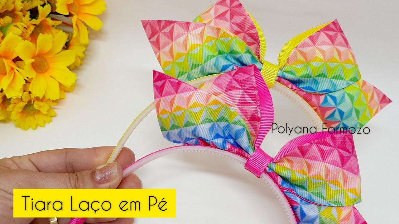 Tiara com Laço em Pé | Para iniciantes | DIY Polyana Formozo