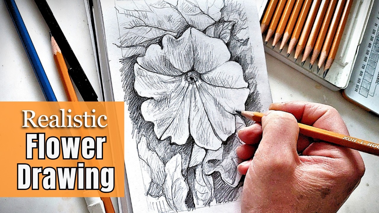 See How to Draw this Realistic Flower!