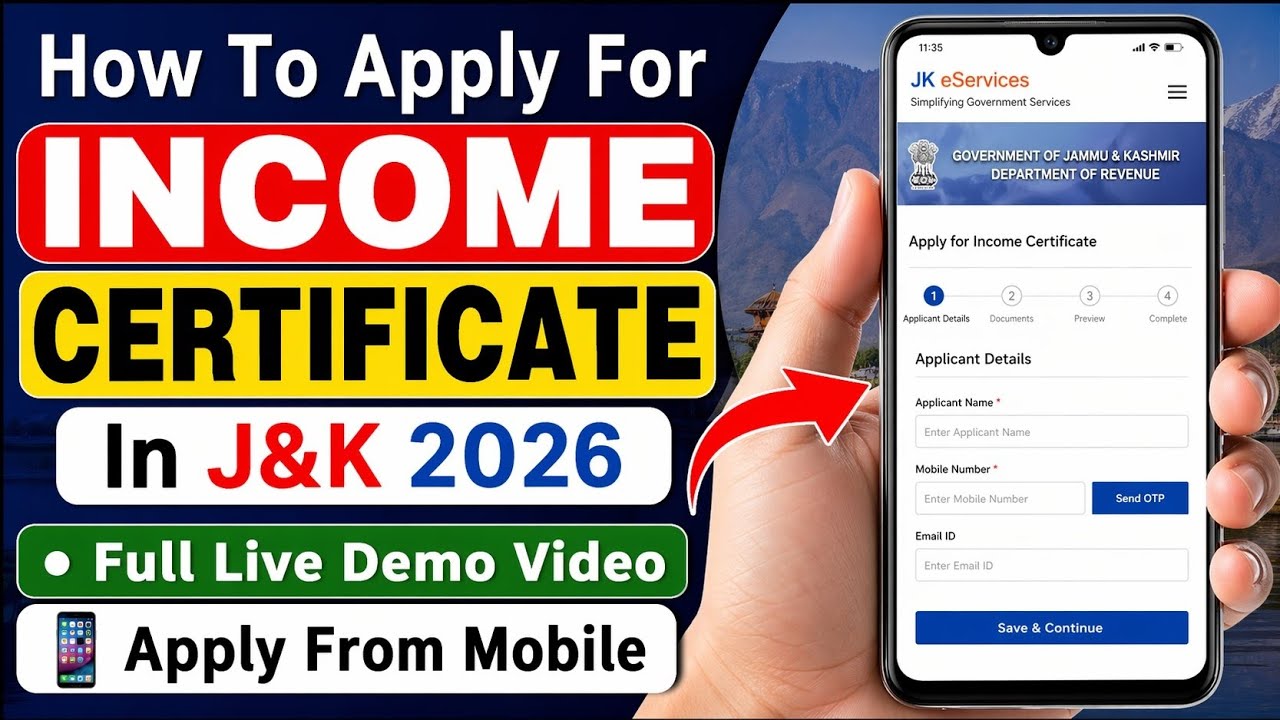 How To Apply For Income Certificate Online In 2026  In J&K || Complete Step By Step Live Process 