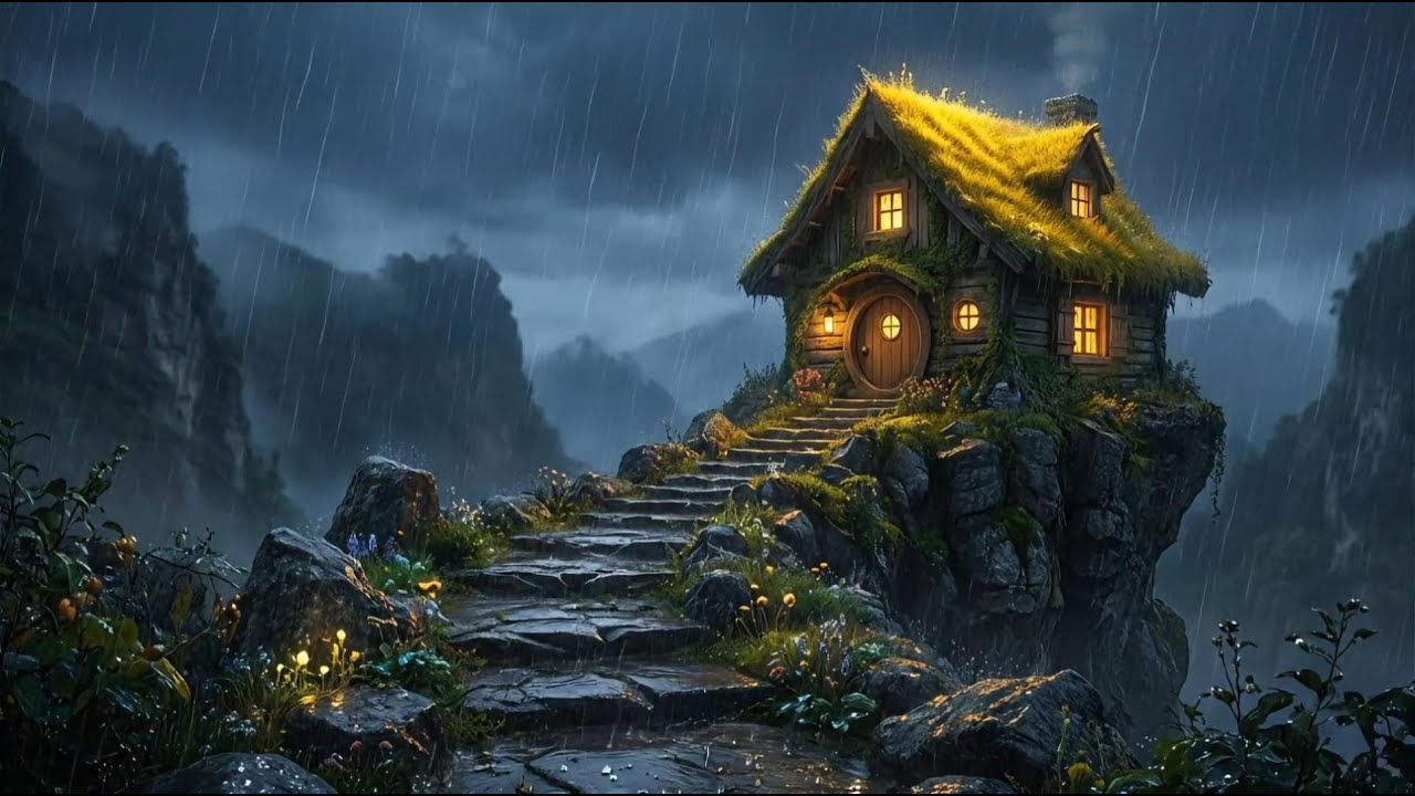 Magical Mountain Cabin + Gentle Rain for Deep Sleep｜The Universe's Wildest Forecast