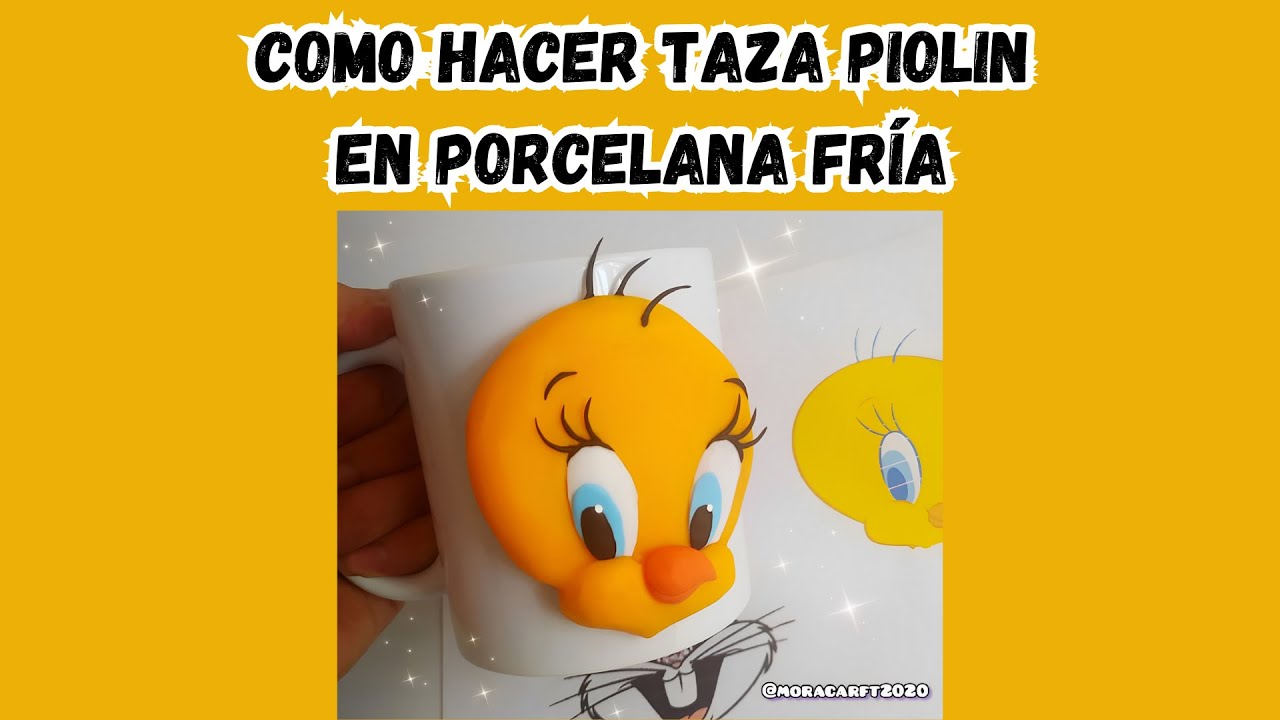 Como hacer Taza Piolin en Porcelana fría