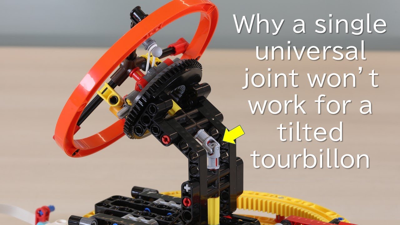 Why a single universal joint won't work for a tilted tourbillon / LEGO Technic