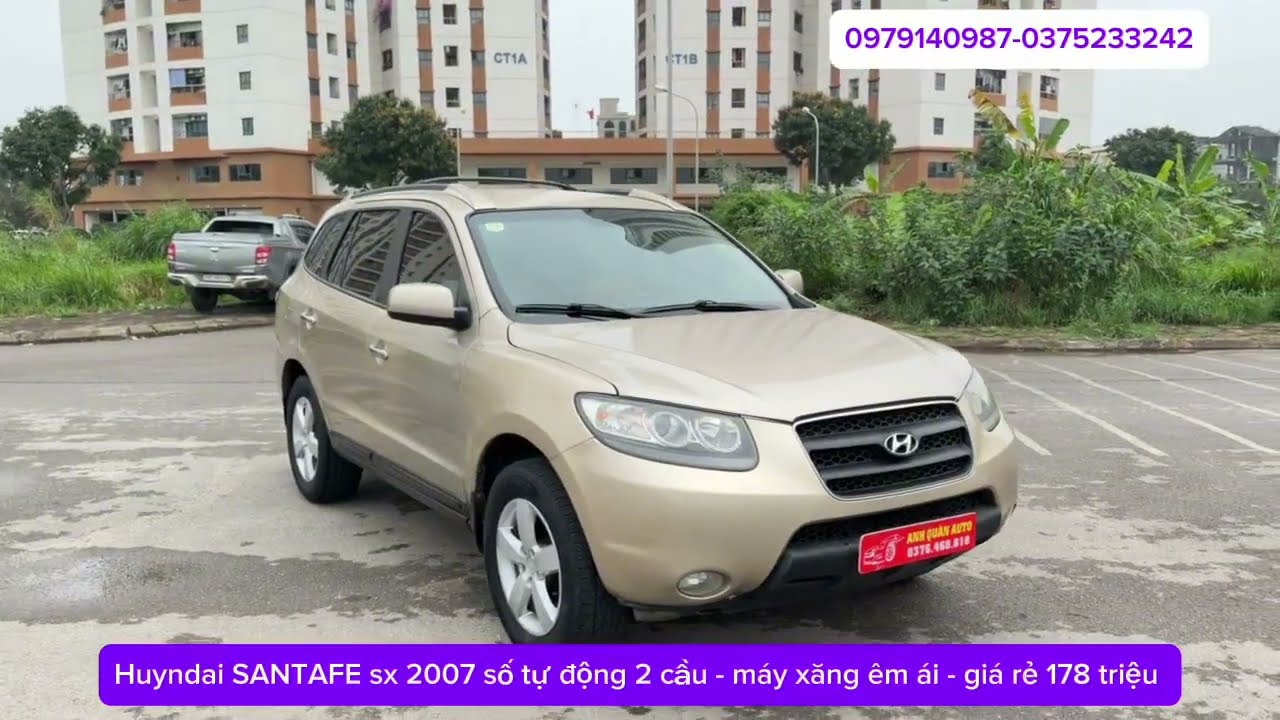 Huyndai SANTAFE sx 2007 - số tự động - 2 cầu - giá 178 triệu-0979140987-0375233242