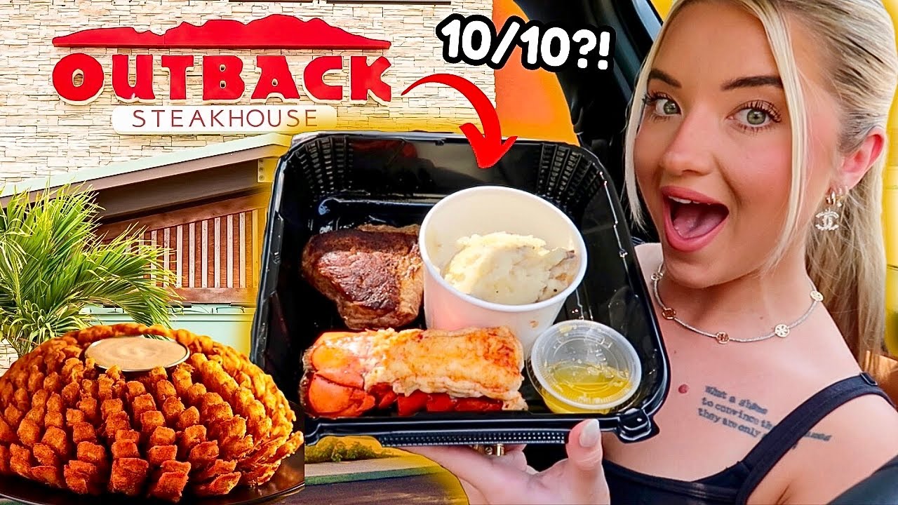 Trying Outback Steakhouse's MOST POPULAR Dishes! Blooming Onion, Steak, Lobster + more!