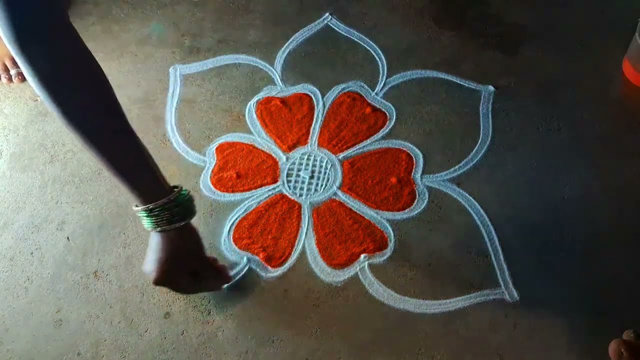 easySimple🌻padi kolam design3*2🌻aani madham special🌻rangolikolam🌻pandaga muggulu@kanishcreatives