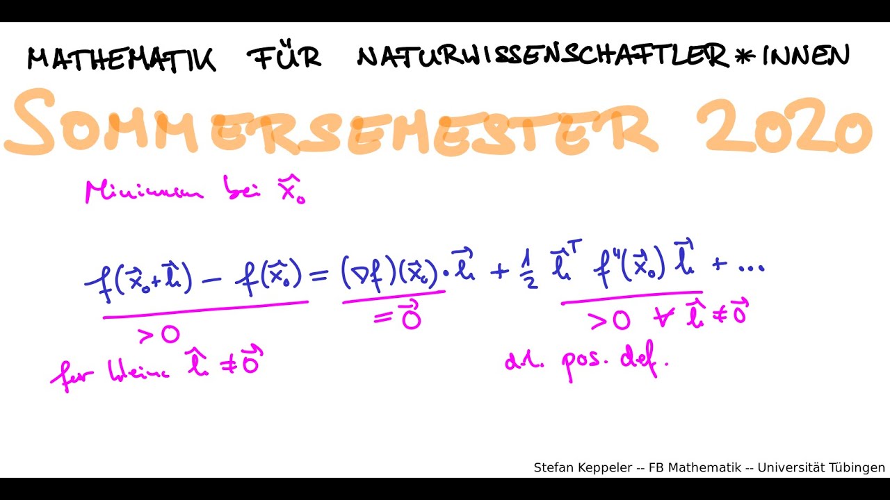 Lokale Extrema mehrdimensional - Begr&uuml;ndung mit Taylor