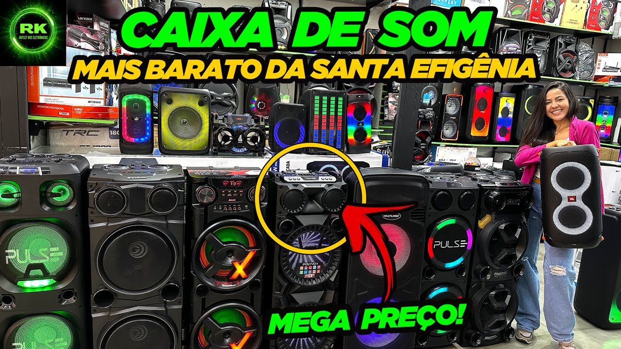 CAIXA de SOM MAIS BARATO da SANTA EFIGÊNIA é AQUI OUTLET ELETRÔNICOS RK