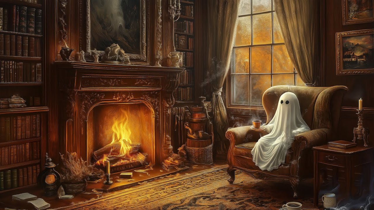Exclusive Vintage Halloween TV Art With 6 Hours of Piano Music | 4K Spooky Ambience | 36 Art Images