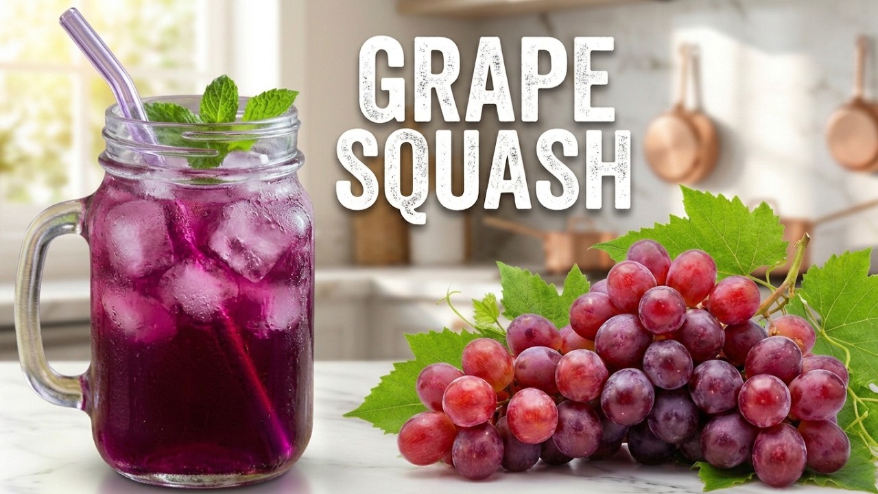 Grape Squash | Homemade Grape Juice | Quick & Easy Recipe | Summer Drink