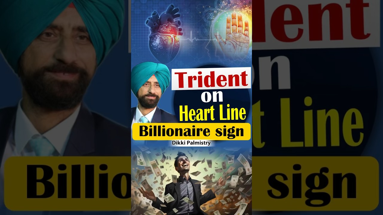 Trident on Heart Line Billionaire Signs Hand Dikki Palmistry #astrology #palmistry #dikkipalmistry