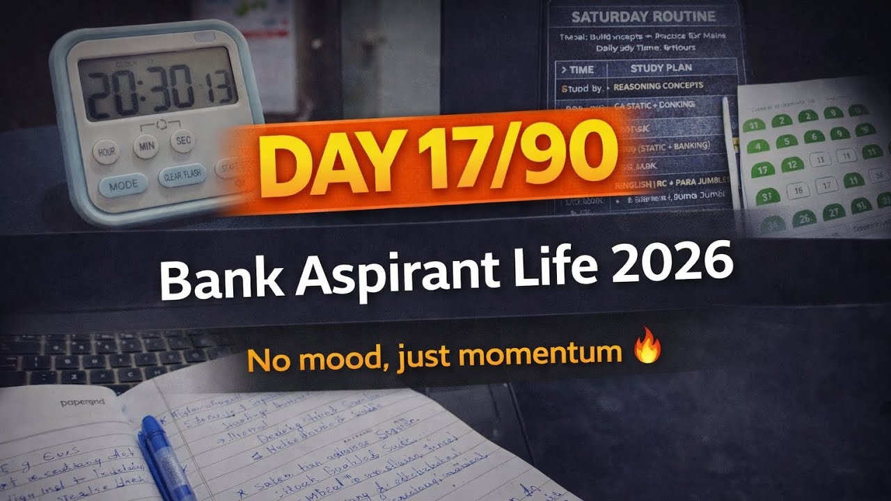Day 17/90 🧠📚✍️ | Banking Exam 2026 | Daily routine | no mood, just momentum 🔥