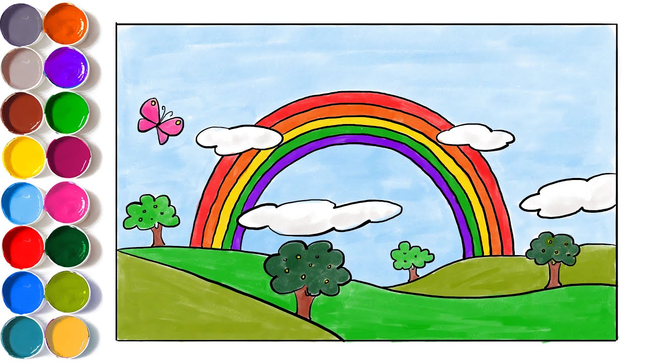 how to draw rainbow For kids  | rainbow drawing easy #rainbow | Drawing Magic Hub #24