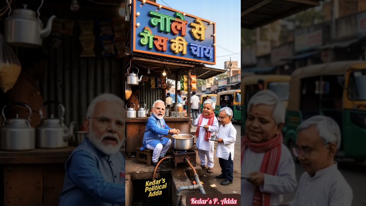 Hilarious Nale Ki Gas Se Chai 😂 | Modi ji Lalu  Nitish  Comedy #treanding #funnyshorts