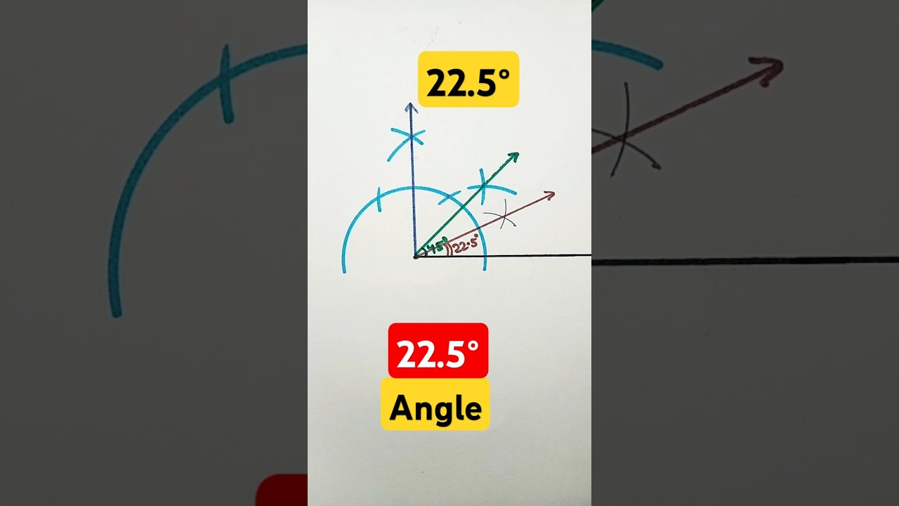 22.5 degree angle with compass | 22.5&deg; Angle | half of 45&deg; Angle