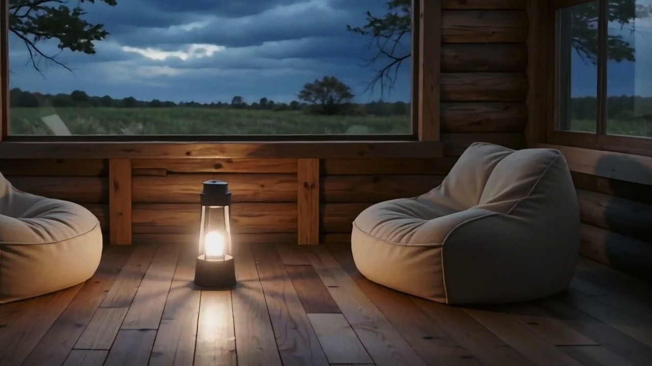Sleep with Soft Wind | Nightfall Cabin Window | 3 Hours