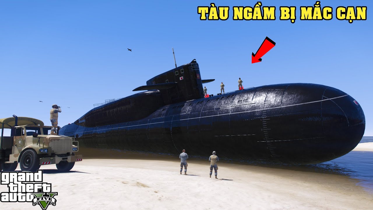 GTA 5 Tàu Ngầm Quân Sự Nhật Bản Siêu Khổng Lồ Bị Mắc Cạn Khi Cố Gắn Neo Đậu Vào Khu Quân Sự