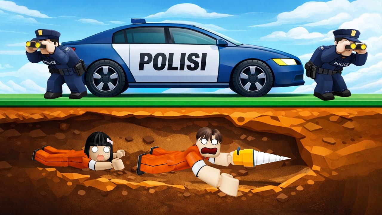 Yuta Mio Menggali Lobang Besar Bawah Tanah Untuk Kabur Dari Penjara Polisi | ROBLOX