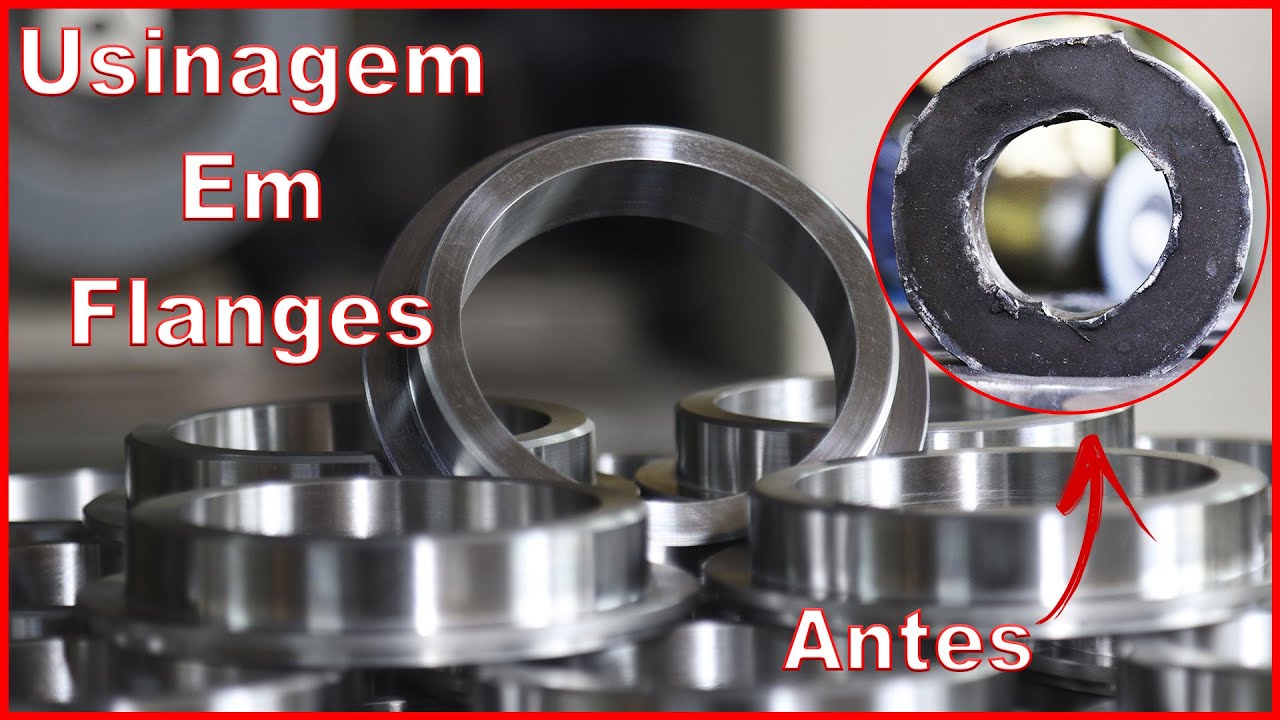USINAGEM INTERNA E EXTERNA FLANGES EM AÇO CARBONO | Usinagem completa e detalhada.