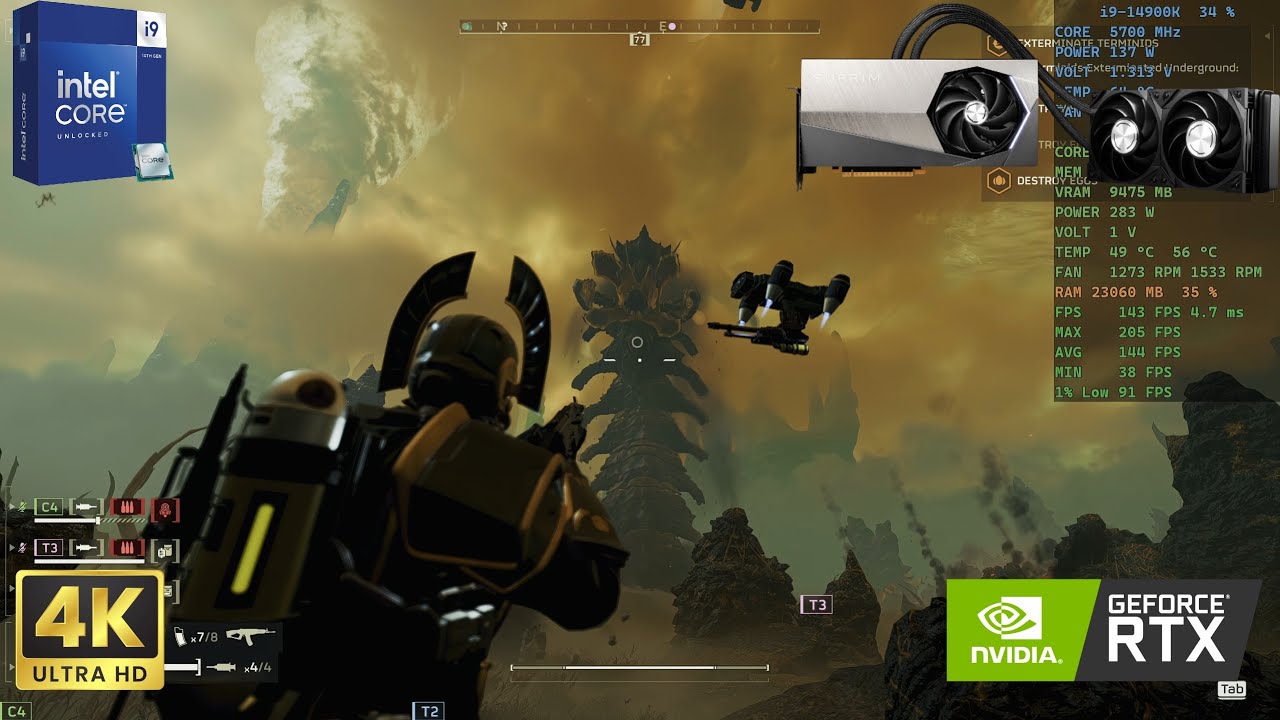 HellDivers 2 Benchmark: I9-14900K | RTX 4090 | Smooth Motion