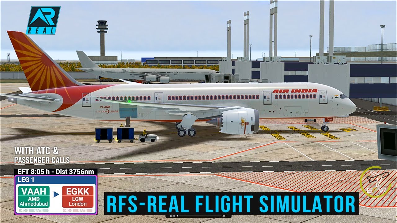 RFS - Real Flight Simulator- Ahmedabad to London||FullFlight|B787||AI171🕊||AirIndia|FullHD|RealRoute