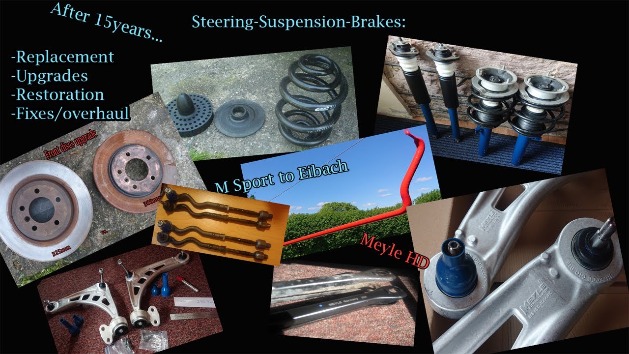 BMW E46 M-Sport to Eibach Pro kit suspension steering restored/replaced +330d brake conversion