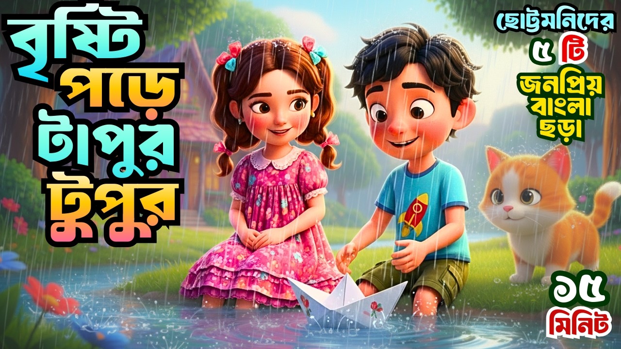 Bristi Pore Tapur Tupur | বৃষ্টি পড়ে টাপুর টুপুর | Bangla Rhymes | Bangla Chora | Totomoni Rhymes