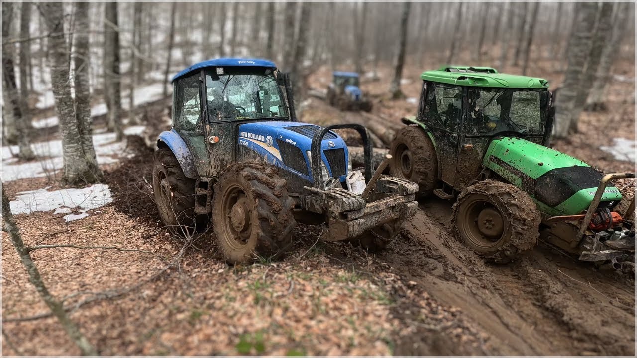 New Holland and Deutz-Fahr Forestry Tractor İn Muddy Conditions  🚜 | Forestry Vlog 🌲 - Arık Group