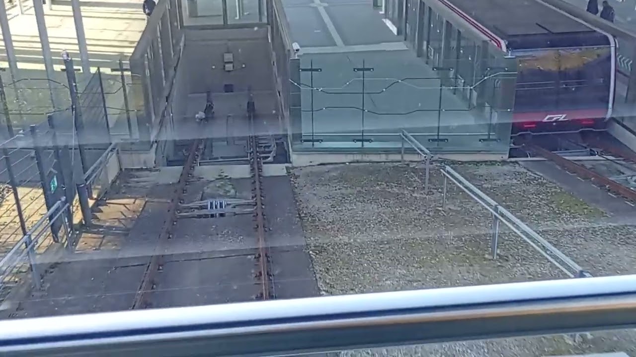 Riding the funicular in Luxembourg tramstop to The train station 