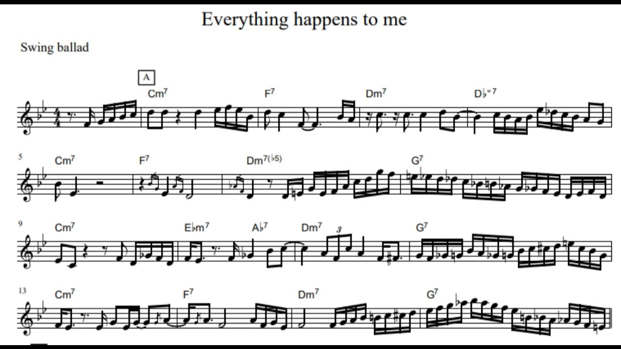 Everything happens to me, Keith Jarrett solo transcription