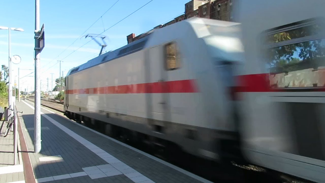 Germany: DB Railways Class 146 electric loco passes Niemberg on a Norddeich - Leipzig IC service