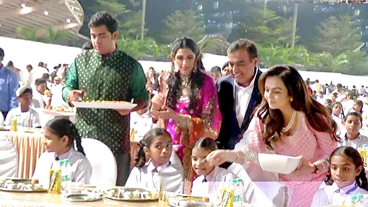 Ambani Family Serves Food To 5000 Children For Akash Ambani & Shloka Mehta's Successful MARRIAGE