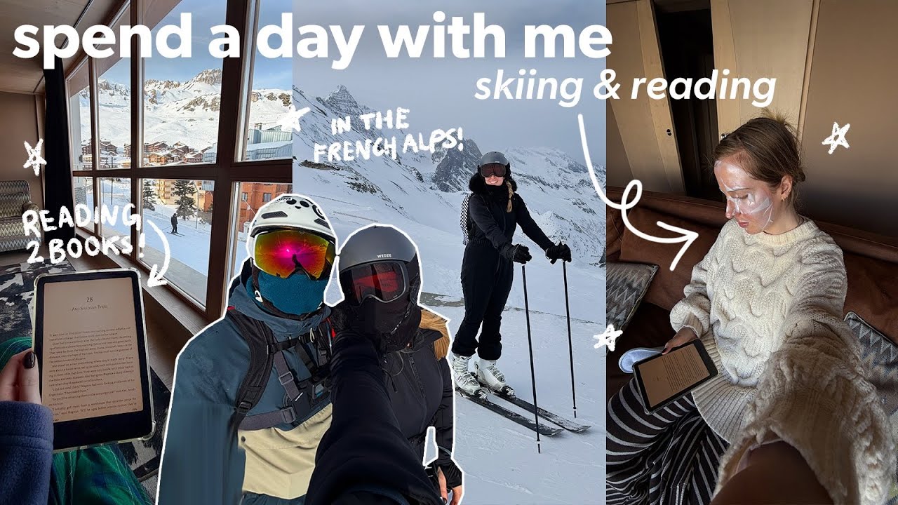 Read & ski with me 📖🎿🏔️ Spend a day in the French Alps with me