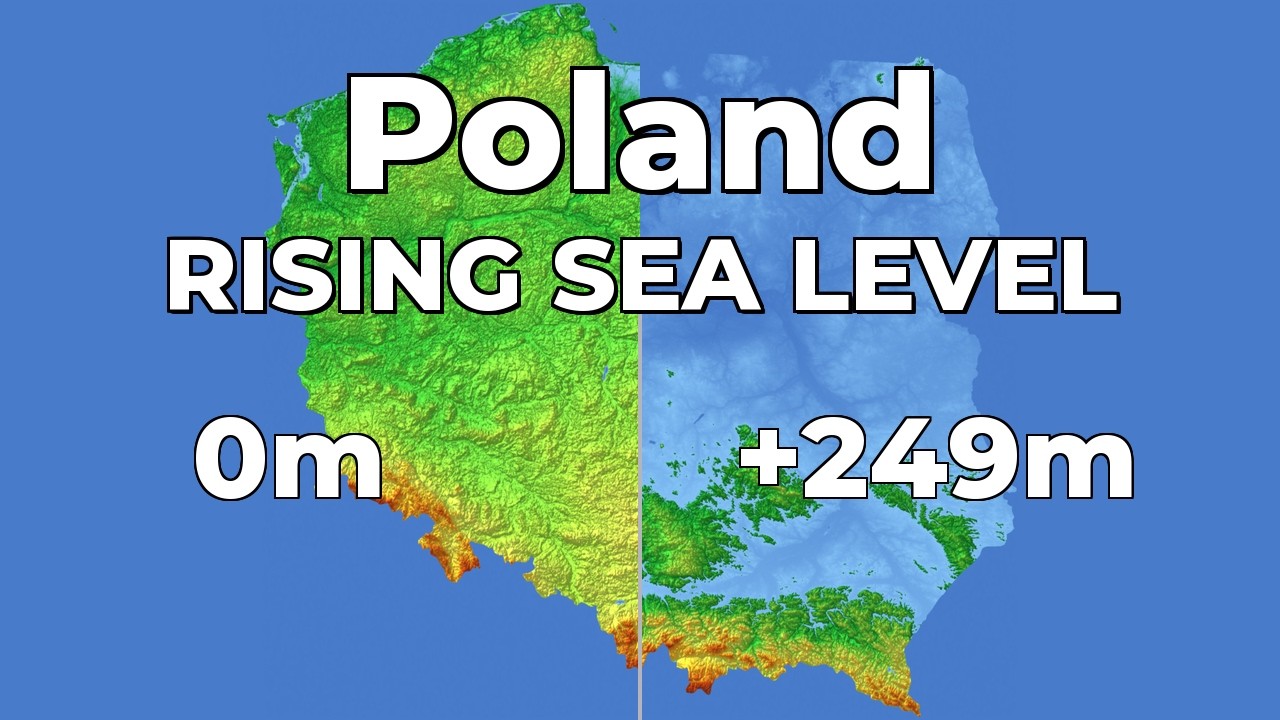(4K) Rising Sea Level - Poland 🇵🇱 🌊🌊 #geography #map #poland #sealevelrise