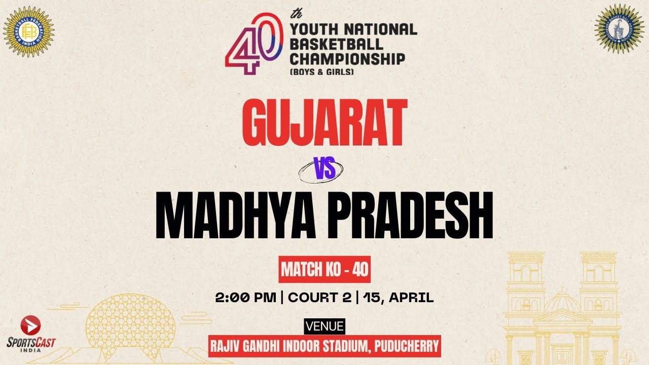 M KO-40 | GUJARAT  VS MADHYA PRADESH | GIRLS |  40TH YOUTH NATIONAL BASKETBALL CHAMPIONSHIP 2025