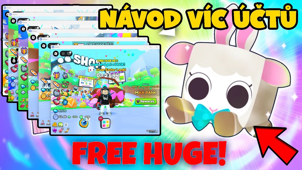 TOHLE UDĚLEJ AŤ M&Aacute;&Scaron; NEKONEČNĚ HUGŮ ZADARMO  🤑 JAK nastavit v&iacute;c &uacute;čtů na Robloxu 😋 Pet Simulator 99