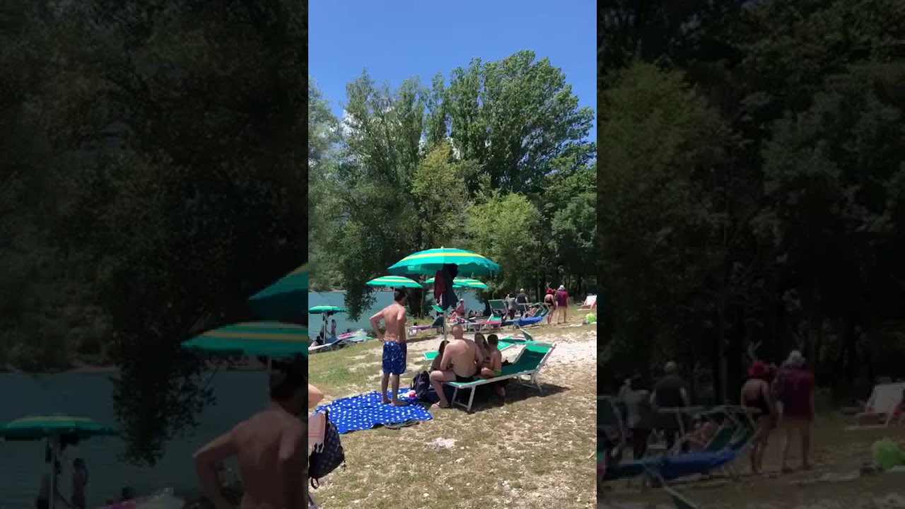 Lago di Barrea, cervo a spasso tra i bagnanti