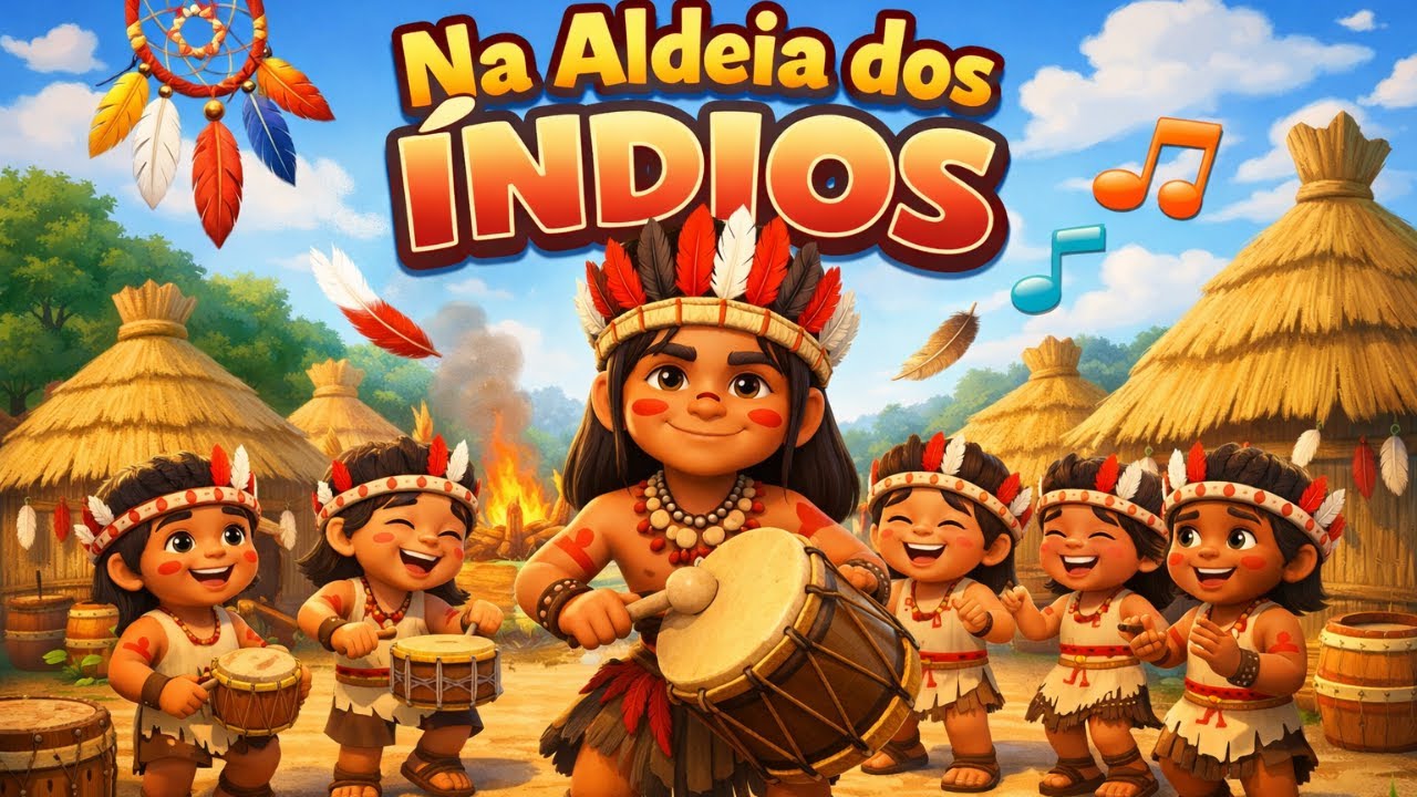 m&uacute;sica infantil, alegre, com instrumentos tribais leves