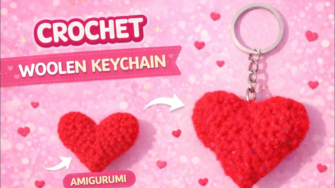 Crochet Heart Amigurumi keyring|| valentine's day special 