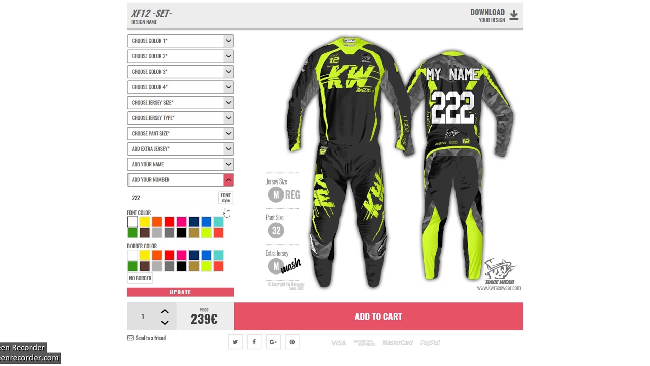 KW RaceWear MX Gear Design tutorial