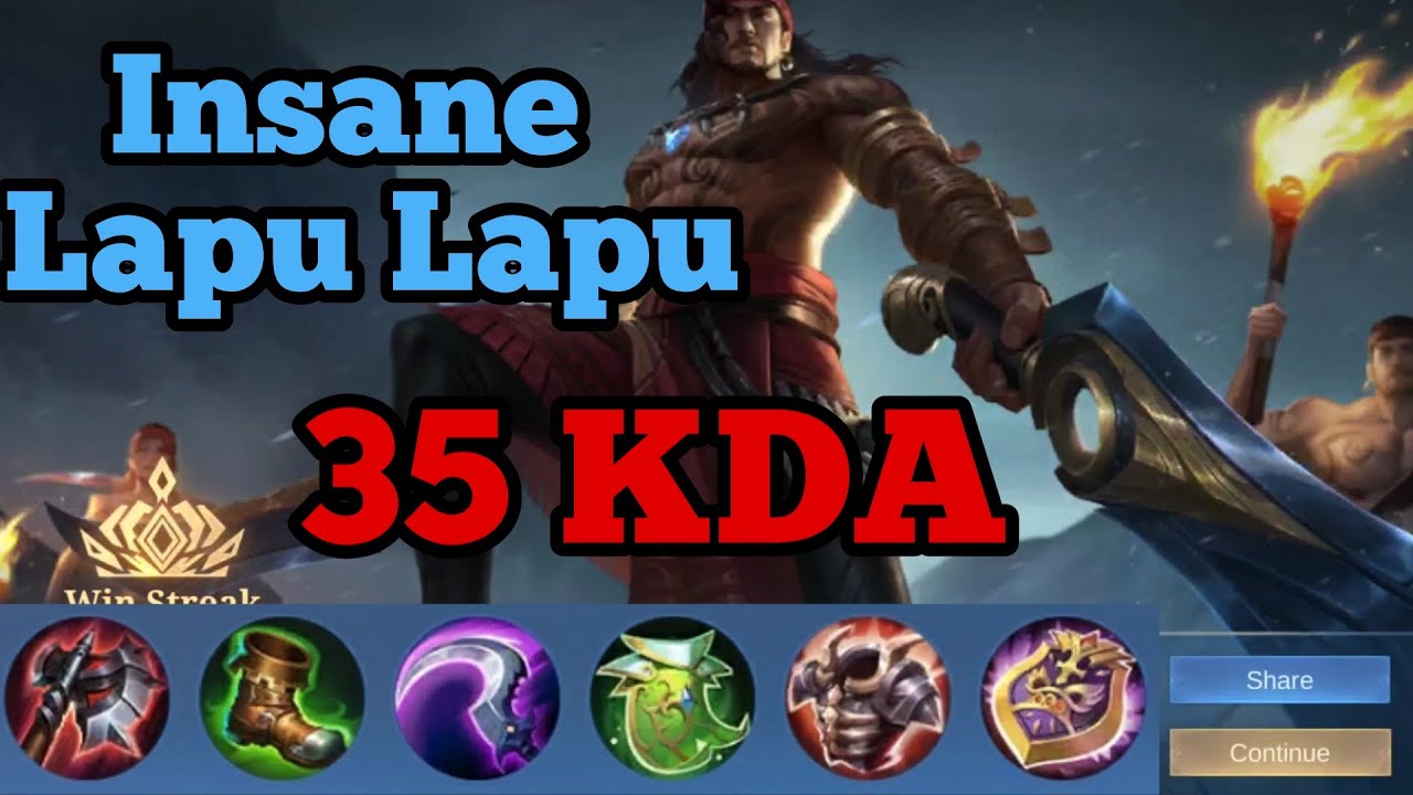 Lapu Lapu insane gameplay mobile legends ml 2023 best build