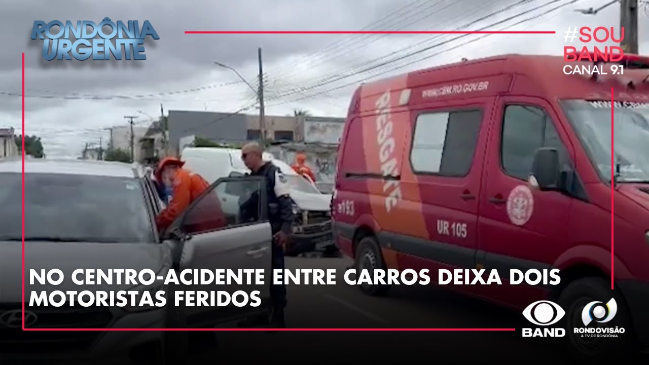 NO CENTRO-ACIDENTE ENTRE CARROS DEIXA DOIS MOTORISTAS FERIDOS
