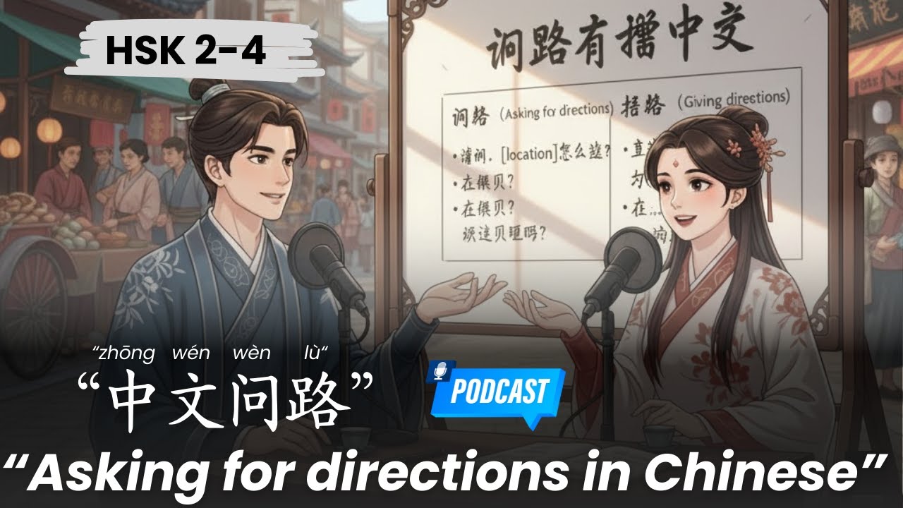 HSK 2-4 l Common Chinese phrases for asking for directions l 问路的常用中文 l Chinese Podcast