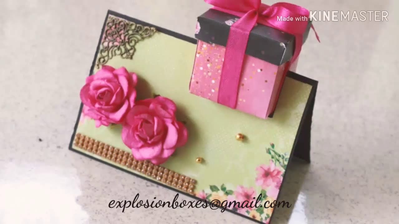 TUTORIAL - BOX IN A CARD | Valentine's day Gift Ideas | DIY Simple Handmade Card | Embellished Card