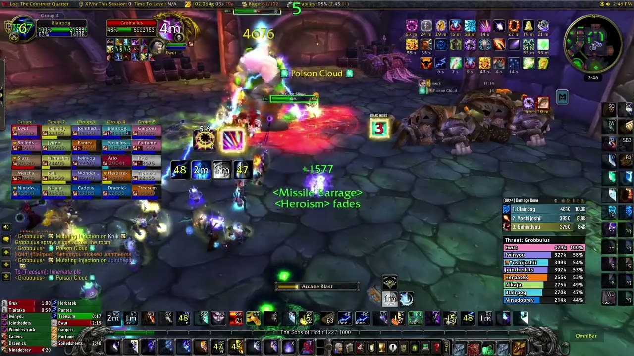 Arcane Mage 99 Parse - Grobbulus Naxx WOTLK Classic