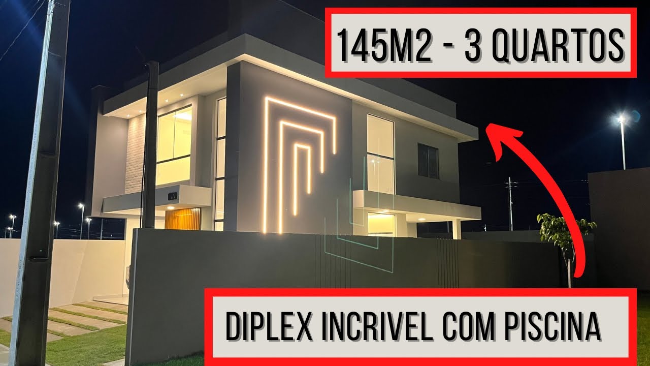 Inspire-se - Incrível Duplex de 145m2 com 3 quartos em condomínio fechado terreno 9x20 #casa #obra