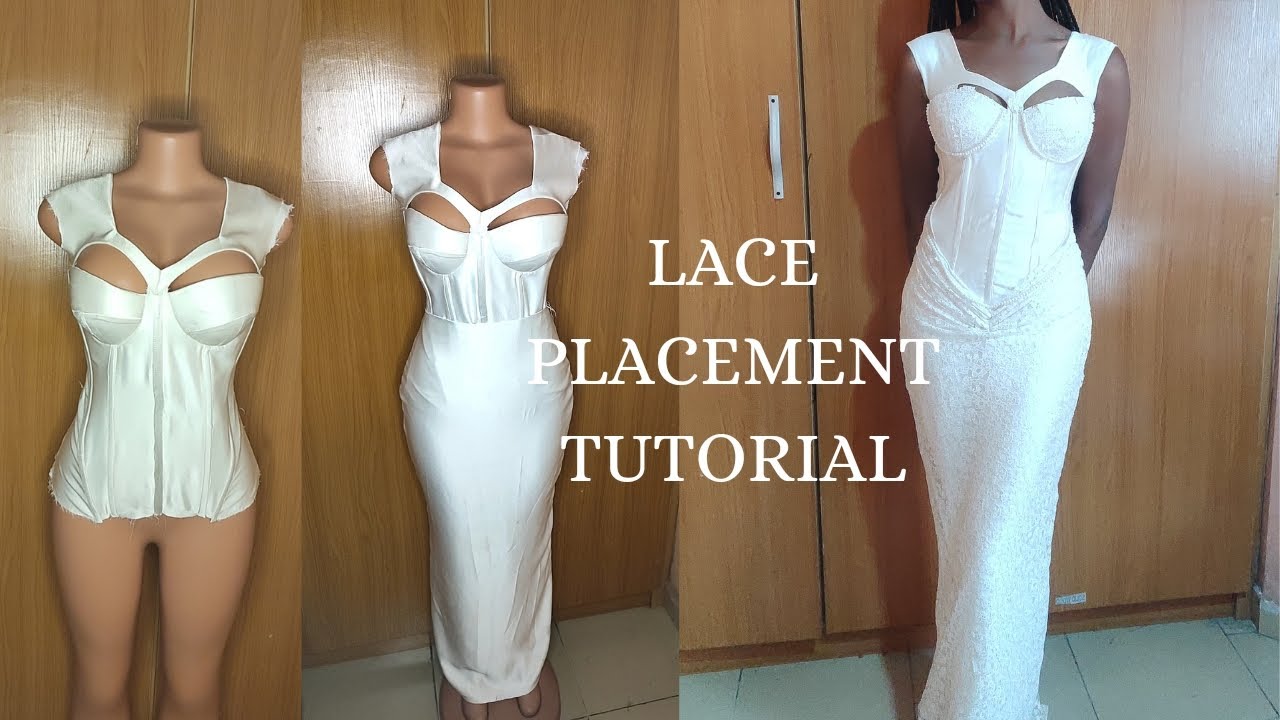how to attach lace to fabric. |Lace Placement|