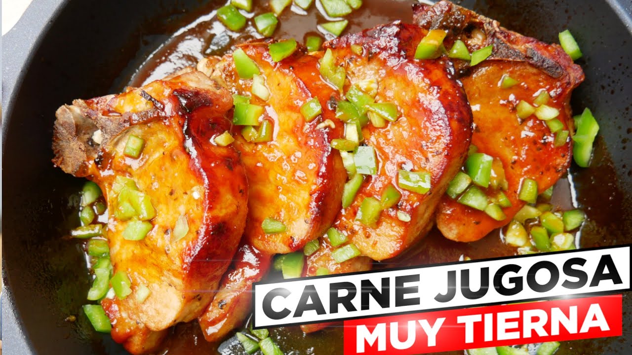 CHULETAS a la NARANJA 🥩😋 AGREGA MIEL a tu CARNE de cerdo ASADA 🍯😍 para preparar este delicioso plato