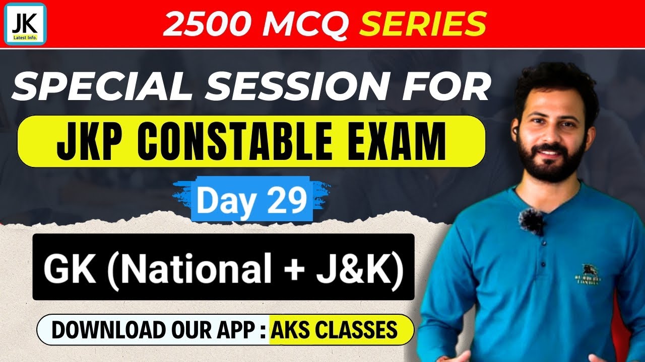 Day 29 | Special Session for JKP Constable Exam 🔥 JKP 2500 MCQ Series // Best Questions set #jkssb