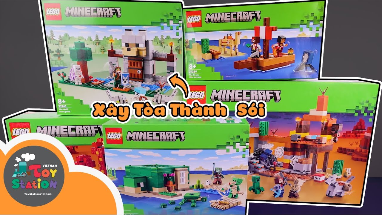 Lắp ráp Lego Minecraft Tòa Thành Sói Xám và nhiều hơn nữa ToyStation 904