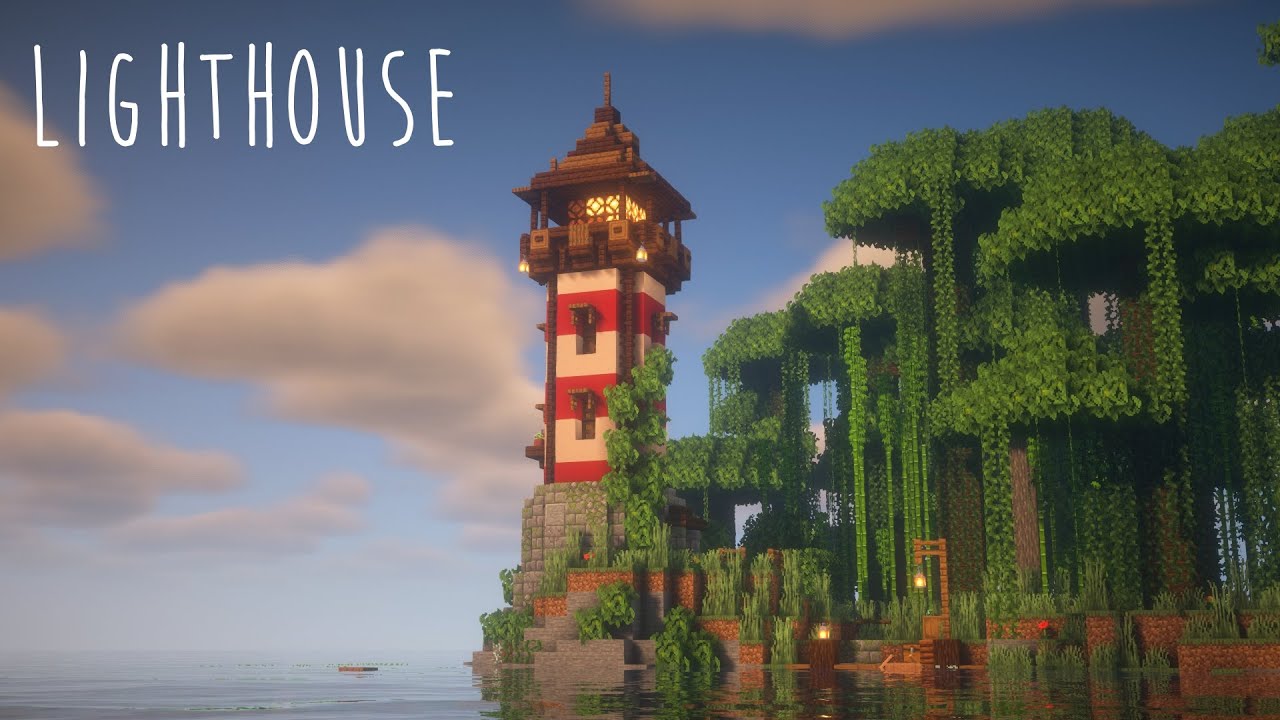 Minecraft | How to Build a Lighthouse with a rotating Light (Java & Bedrock)